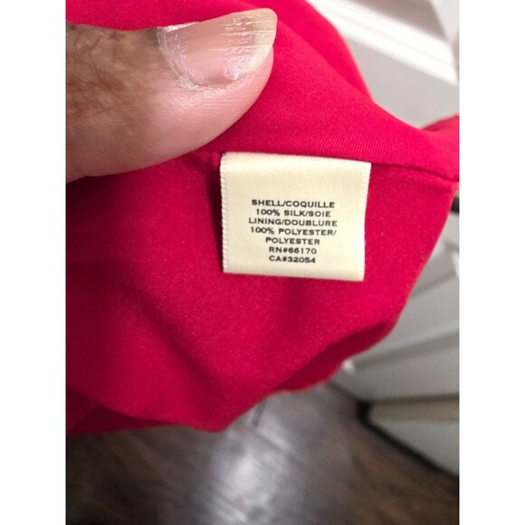 MOULINETTE Soeurs Women 100% Silky Red Sleeveless Rushed Chiffon Dress Sheer Ove - Picture 11 of 12